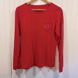 Vineyard Vines red graphic long sleeve shirt